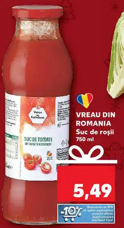 Kaufland VREAU DIN ROMANIA Suc de roșii Ofertă