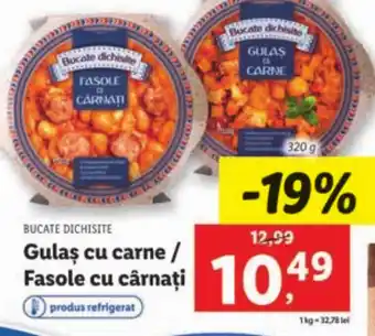 Lidl BUCATE DICHISITE Gulaş cu carne / Fasole cu cârnaţi Ofertă