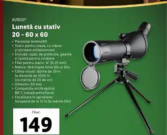 Lidl AURIOL Lunetă cu stativ 20-60 x 60 Ofertă