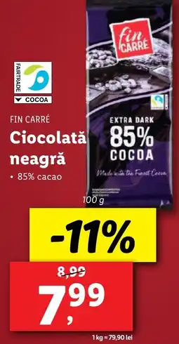 Lidl FIN CARRÉ Ciocolată neagră Ofertă