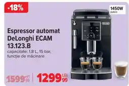 Carrefour Espressor automat DeLonghi ECAM 13.123.B Ofertă