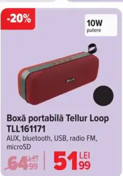 Carrefour Boxǎ portabilă Tellur Loop TLL161171 Ofertă