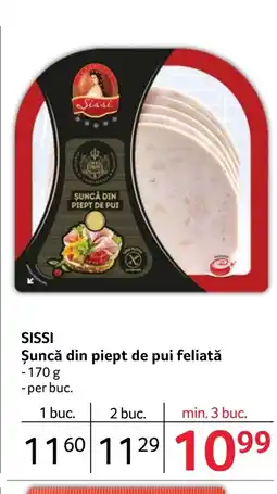 Selgros SISSI Şuncă din piept de pui feliată Ofertă