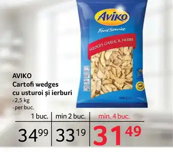 Selgros AVIKO Cartofi wedges cu usturoi și ierburi Ofertă