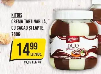 Mega Image KITBIS Cremă tartinabilă, cu cacao și lapte Ofertă