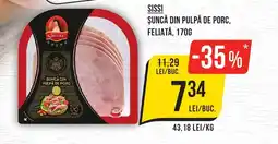 Mega Image SISSI Şuncă din pulpă de porc, feliată Ofertă