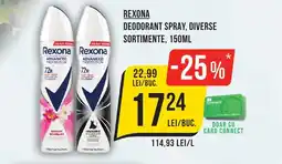Mega Image REXONA Deodorant spray, diverse sortimente Ofertă
