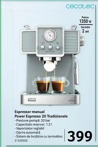 Selgros Espressor manual Power Espresso 20 Tradizionale Ofertă