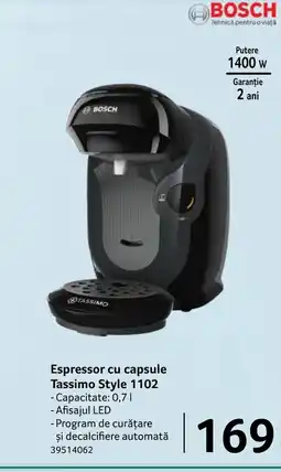 Selgros BOSCH Espressor cu capsule Tassimo Style 1102 Ofertă