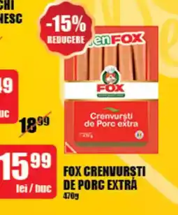 Auchan Fox crenvursti de porc extra Ofertă