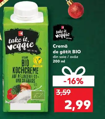 Kaufland Cremă de gătit BIO din soia / ovăz Ofertă