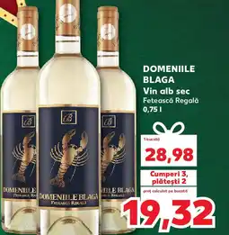 Kaufland DOMENIILE BLAGA Vin alb sec Fetească Regală Ofertă