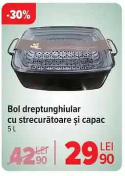 Carrefour Bol dreptunghiular cu strecurătoare şi capac Ofertă