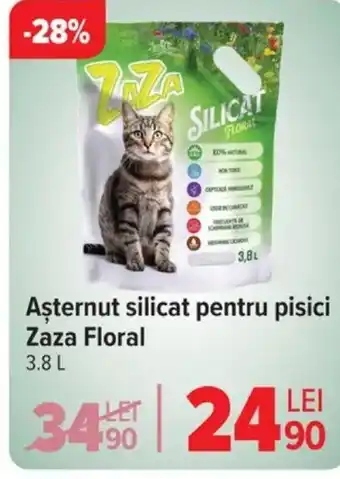 Carrefour Aşternut silicat pentru pisici Zaza Floral Ofertă