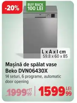 Carrefour Maşină de spălat vase Beko DVN06430X Ofertă