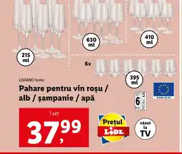 Lidl LIVARNO home Pahare pentru vin roşu / alb / şampanie / apă Ofertă