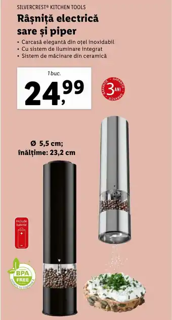 Lidl SILVERCREST KITCHEN TOOLS Râșniță electrică sare și piper Ofertă