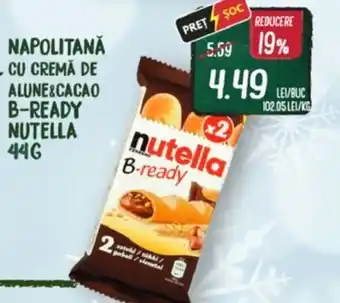 Diana Supermarket Napolitană cu cremă de alune&cacao b-ready NUTELLA Ofertă