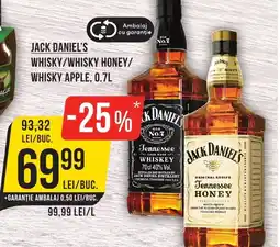 Mega Image JACK DANIEL'S Whisky/whisky honey/ whisky apple Ofertă