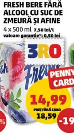 Penny FRESH Bere fără alcool cu suc de zmeură şi afine Ofertă