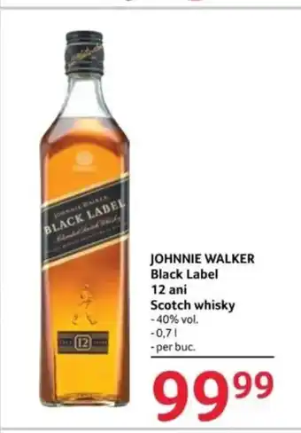 Selgros JOHNNIE WALKER Black Label 12 ani Scotch whisky Ofertă