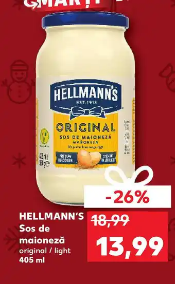 Kaufland HELLMANN'S Sos de maioneză original / light Ofertă