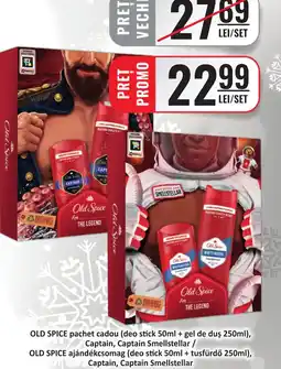 CBA OLD SPICE pachet cadou (deo stick 50ml + gel de duş 250ml), Captain, Captain Smellstellar Ofertă