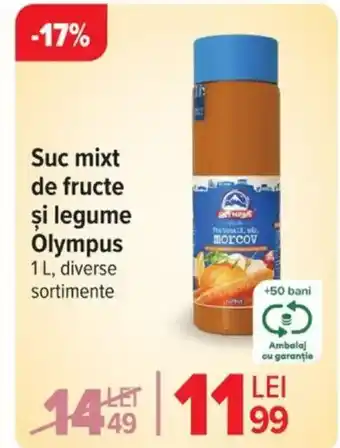 Carrefour Suc mixt de fructe şi legume Olympus Ofertă