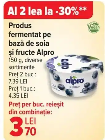 Carrefour Produs fermentat pe bază de soia şi fructe Alpro Ofertă