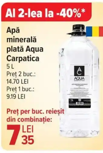 Carrefour Market Apǎ minerală plată Aqua Carpatica Ofertă