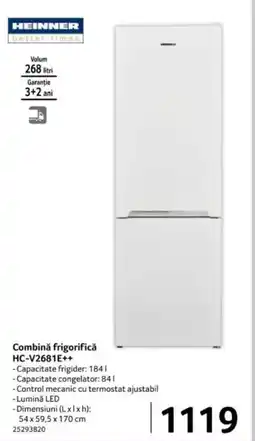 Selgros Combinǎ frigorifică HC-V2681E++ Ofertă