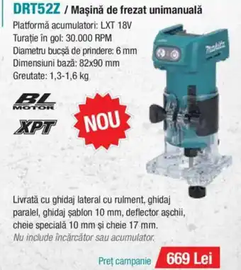 Makita MAKITA DRT52Z / Maşină de frezat unimanuală Ofertă