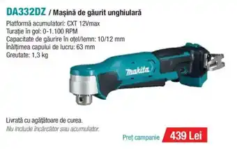 Makita MAKITA DA332DZ/Maşină de găurit unghiulară Ofertă