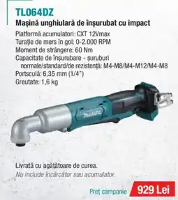 Makita MAKITA TL064DZ Maşină unghiulară de înşurubat cu impact Ofertă