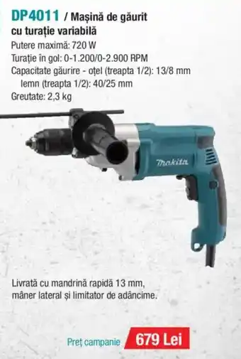 Makita MAKITA DP4011 / Maşină de găurit cu turație variabilă Ofertă