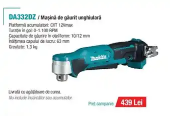 Makita MAKITA DA332DZ/Maşină de găurit unghiulară Ofertă