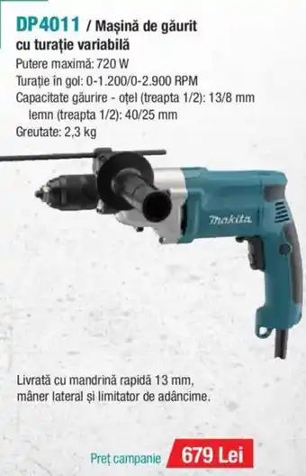 Makita MAKITA DP4011 / Maşină de găurit cu turație variabilă Ofertă