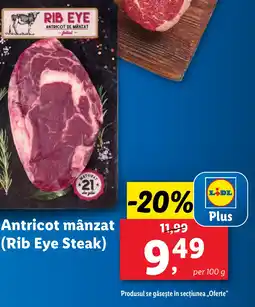 Lidl Antricot mânzat (Rib Eye Steak) Ofertă
