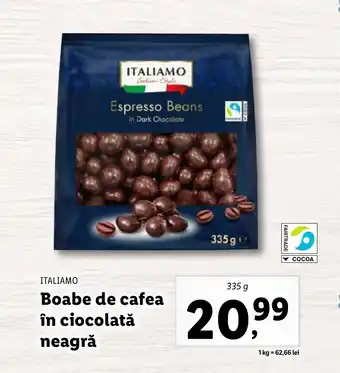 Lidl ITALIAMO Boabe de cafea în ciocolată neagră Ofertă