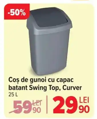 Carrefour Market Cos de gunoi cu capac batant Swing Top, Curver Ofertă