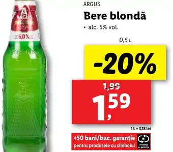 Lidl ARGUS Bere blondǎ Ofertă