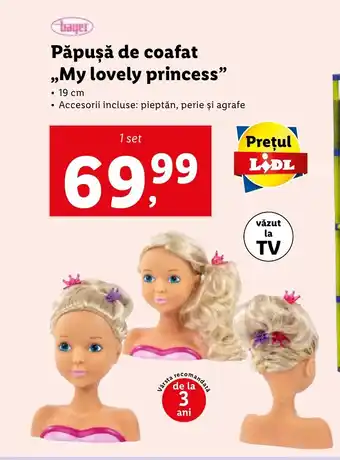 Lidl Păpuşă de coafat „My lovely princess" Ofertă