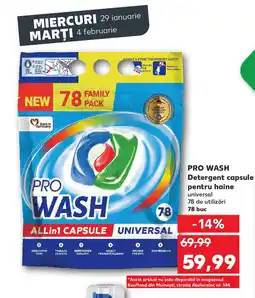 Kaufland PRO WASH Detergent capsule pentru haine Ofertă