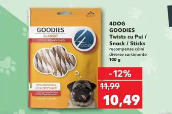 Kaufland 4DOG Twists cu Pui / Snack / Sticks Ofertă