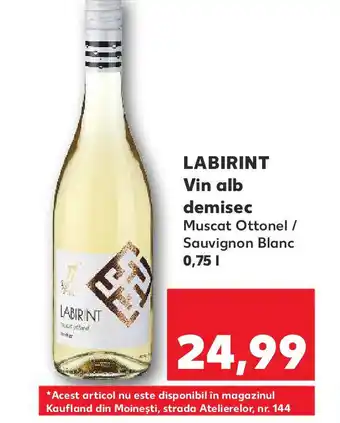 Kaufland LABIRINT Vin alb demisec Ofertă