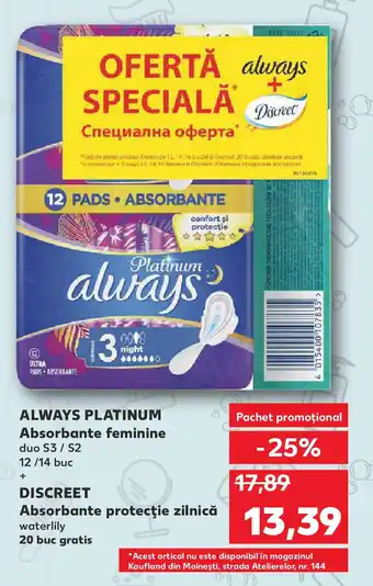 Kaufland ALWAYS PLATINUM Absorbante feminine Ofertă