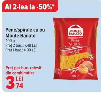 Carrefour Pene/spirale cu ou Monte Banato Ofertă