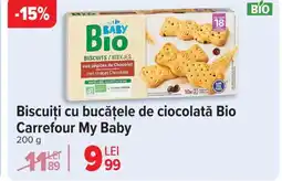 Carrefour Biscuiți cu bucățele de ciocolată Bio Carrefour My Baby Ofertă