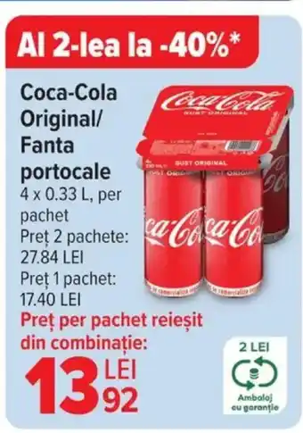 Carrefour Coca-Cola Original/ Fanta portocale Ofertă