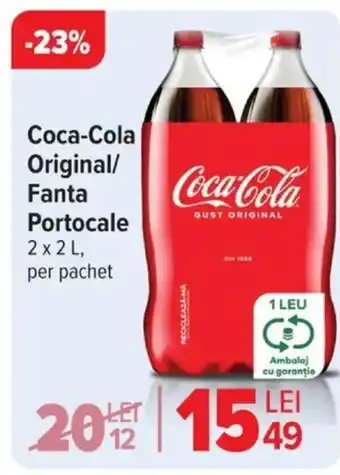 Carrefour Coca-Cola Original/ Fanta Portocale Ofertă